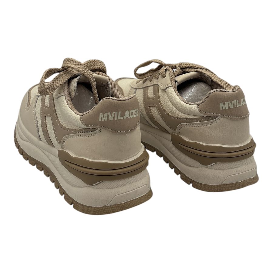 Giày Thể Thao Nữ TGG 1663 Màu Be Phối Dây Nâu Size 37