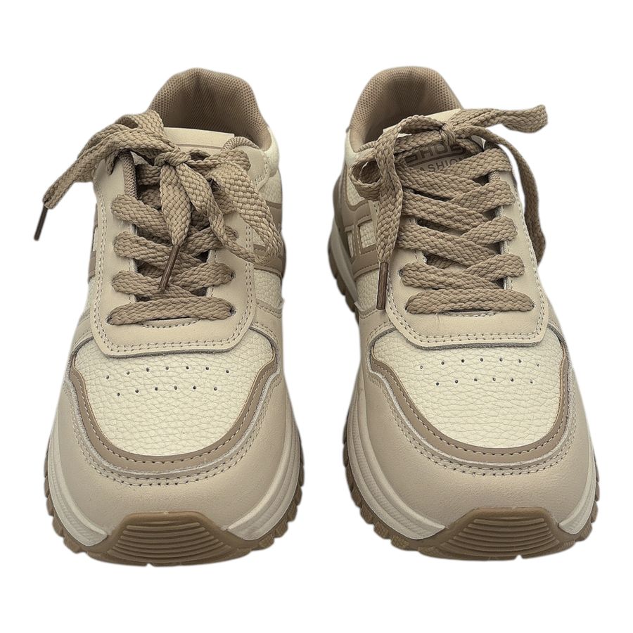 Giày Thể Thao Nữ TGG 1663 Màu Be Phối Dây Nâu Size 37