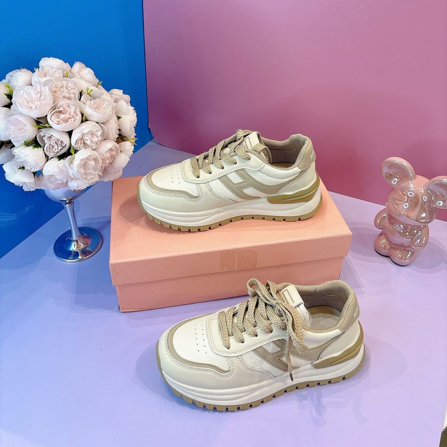 Giày Thể Thao Nữ TGG 1663 Màu Be Phối Dây Nâu Size 37