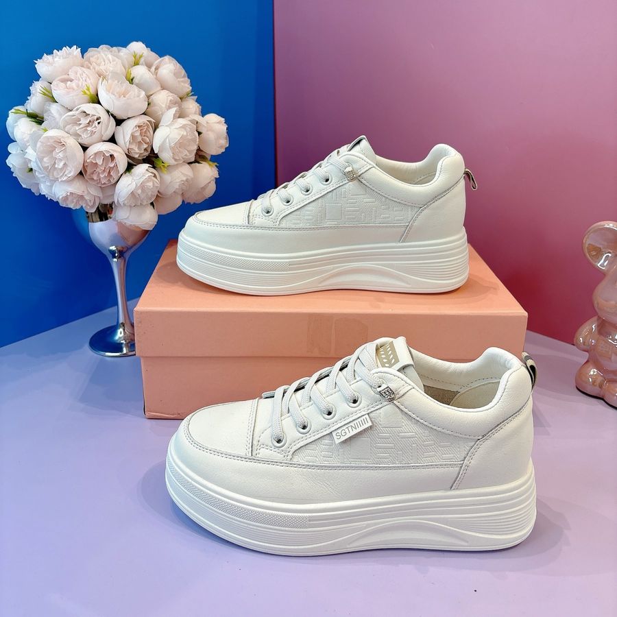 Giày Thể Thao Nữ TGG 8805 Trắng Phối Nâu Vàng Size 38