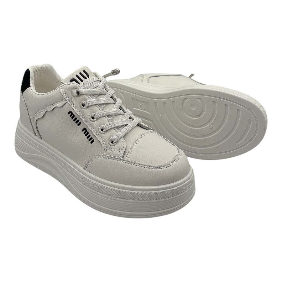Giày Thể Thao Nữ TGG 8806 Trắng Phối Đen Size 37