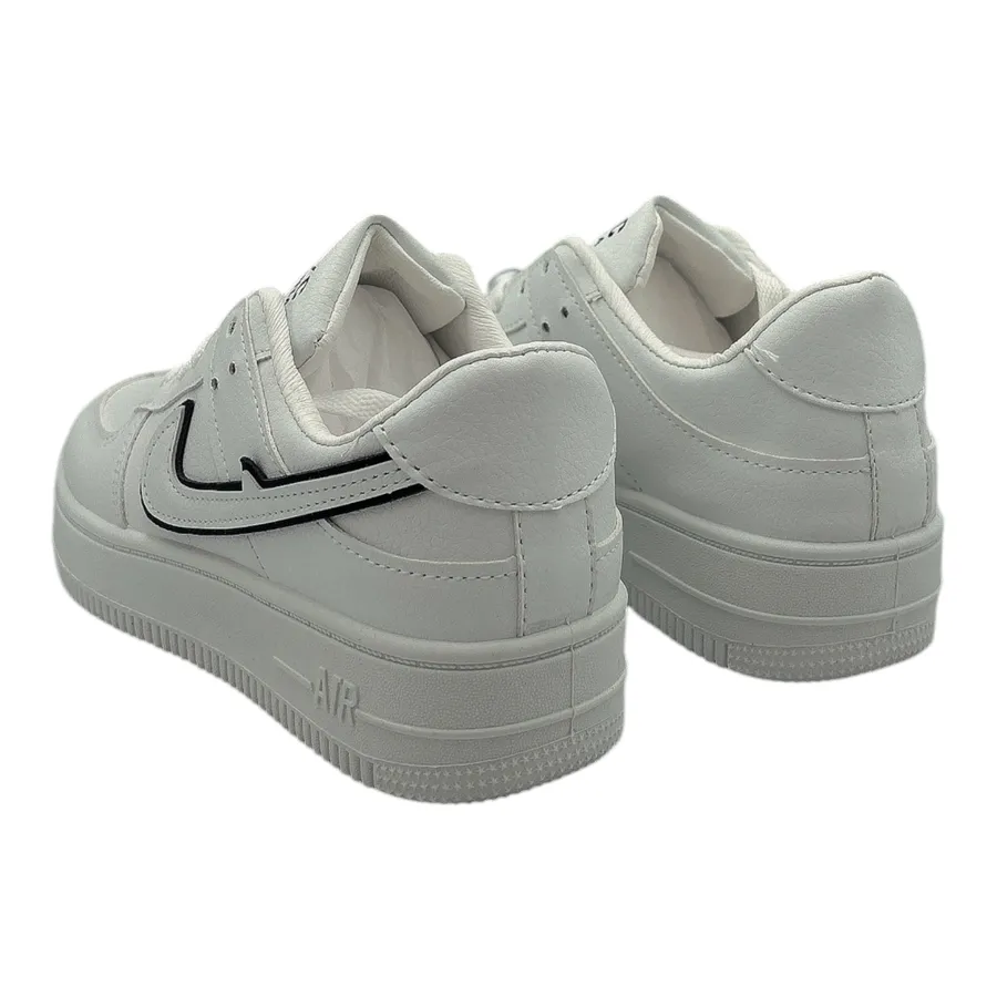 Giày Thể Thao Nữ TGG AJ008 Viền Đen Dây Trắng Size 39