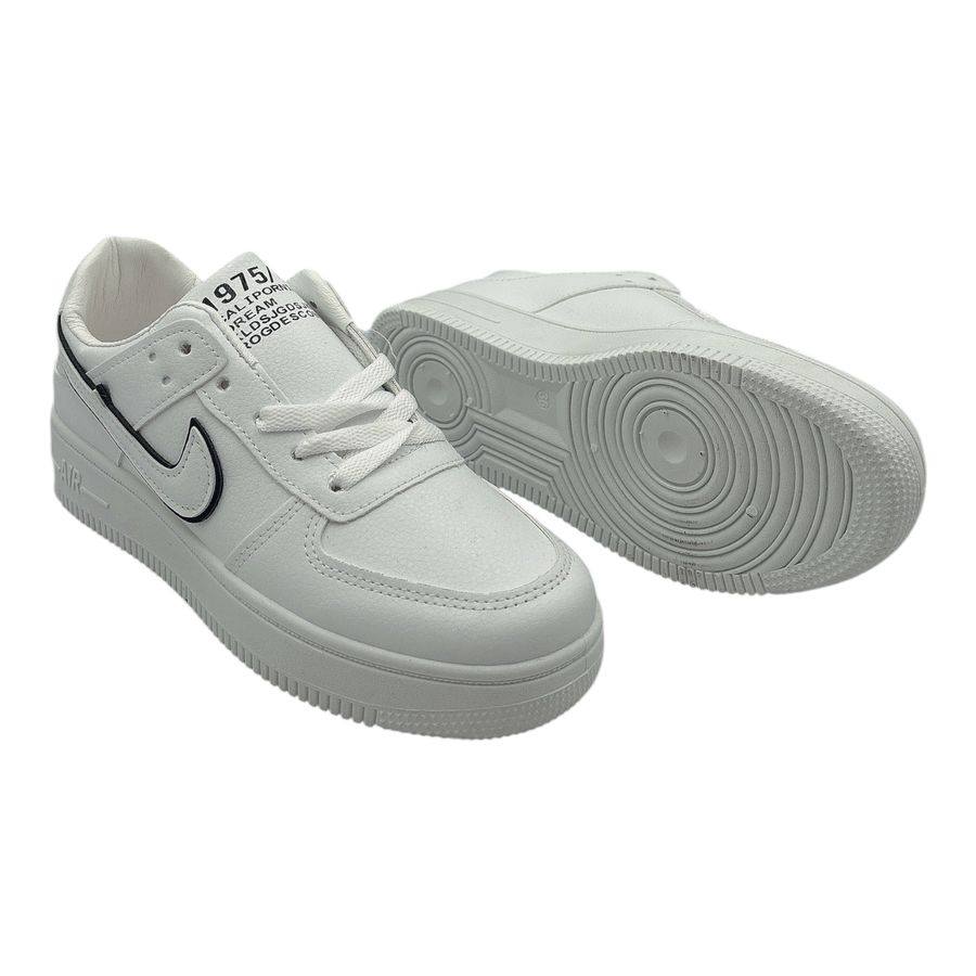 Giày Thể Thao Nữ TGG AJ008 Viền Đen Dây Trắng Size 40