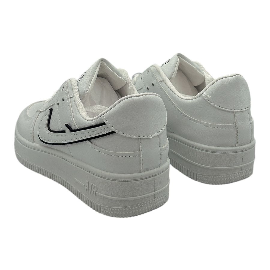 Giày Thể Thao Nữ TGG AJ008 Viền Đen Dây Trắng Size 40