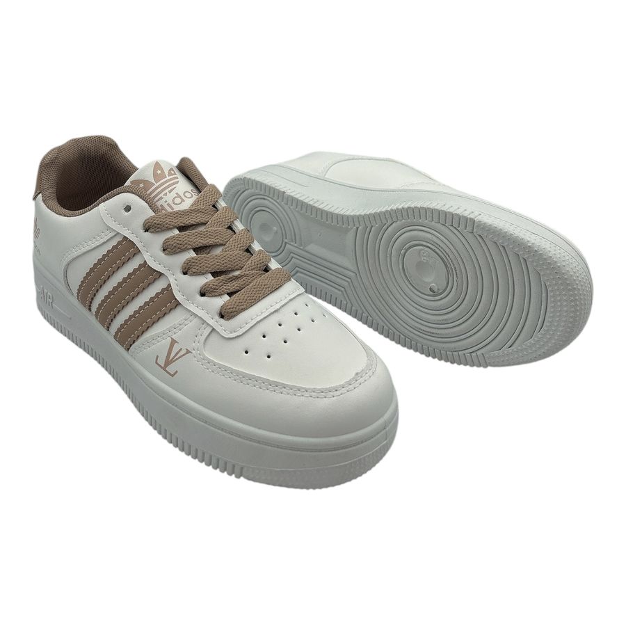 Giày Thể Thao Nữ TGG AJ389 Trắng Phối Dây Nâu Size 39
