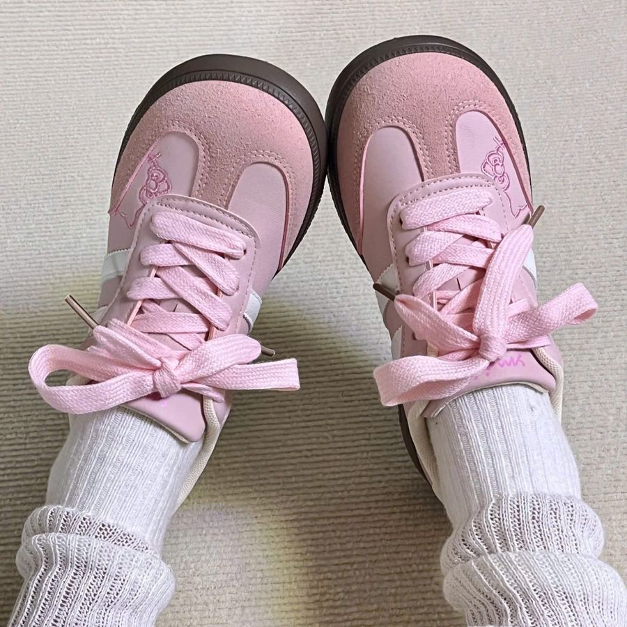 Giày Thể Thao Nữ TGG M08 Màu Hồng Phối Sọc Trắng Size 36