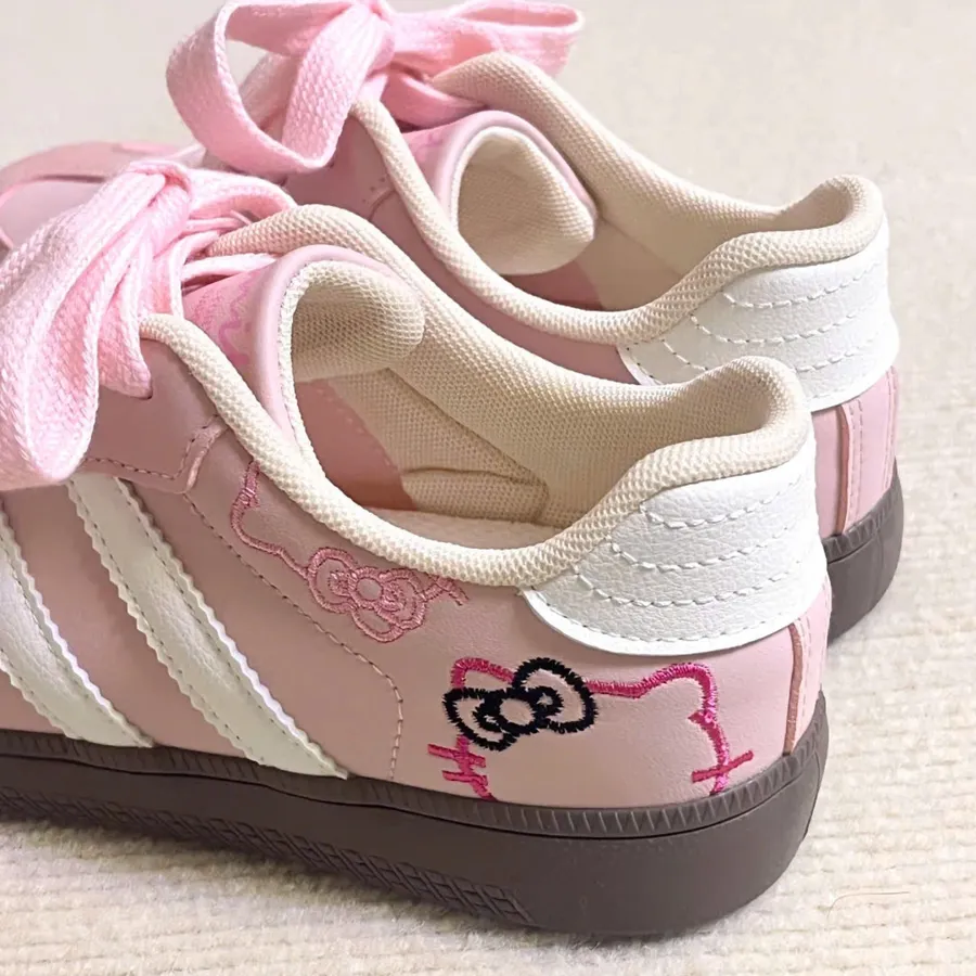 Giày Thể Thao Nữ TGG M08 Màu Hồng Phối Sọc Trắng Size 36