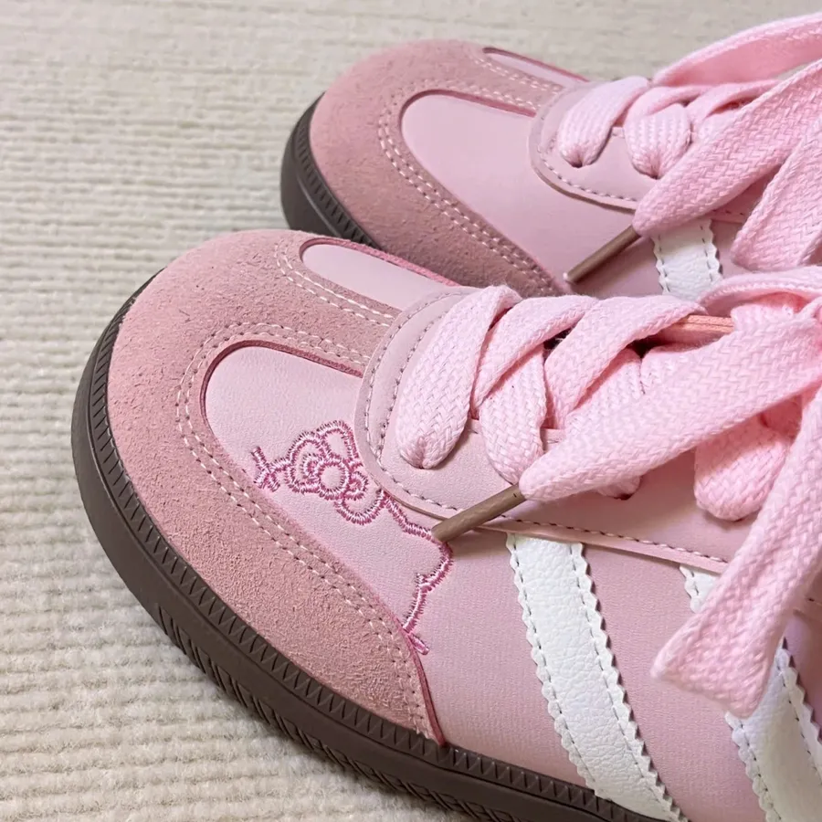 Giày Thể Thao Nữ TGG M08 Màu Hồng Phối Sọc Trắng Size 36