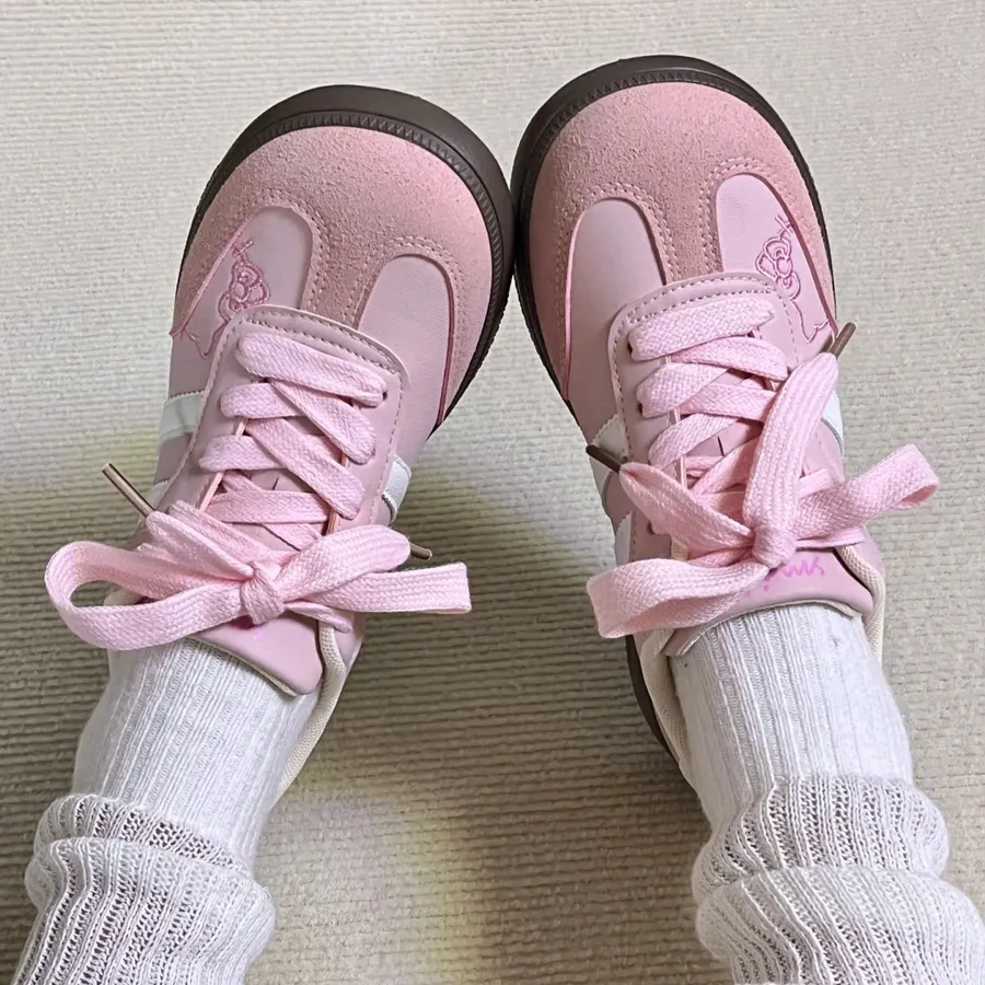 Giày Thể Thao Nữ TGG M08 Màu Hồng Phối Sọc Trắng Size 37
