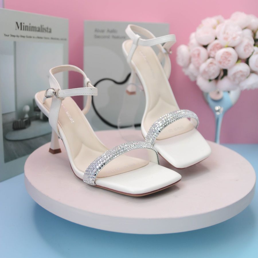 Dép Cao Gót Nữ TGG 962-37 Màu Trắng Da Mềm Size 37