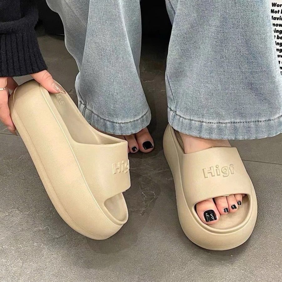 Dép Nữ TGG 2003 Màu Be Quai Chữ Higf Size 37-38