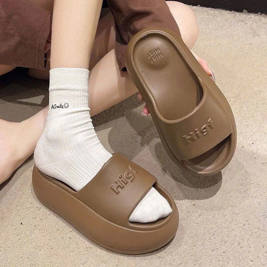 Dép Nữ TGG 2003 Màu Nâu Quai Chữ Higf Size 39-40