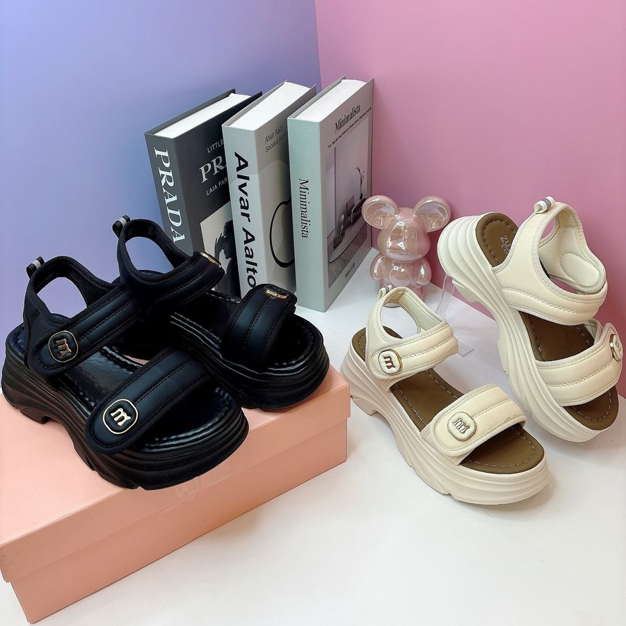 Dép Sandal Nữ TGG F627 Da Mềm Màu Be Size 36