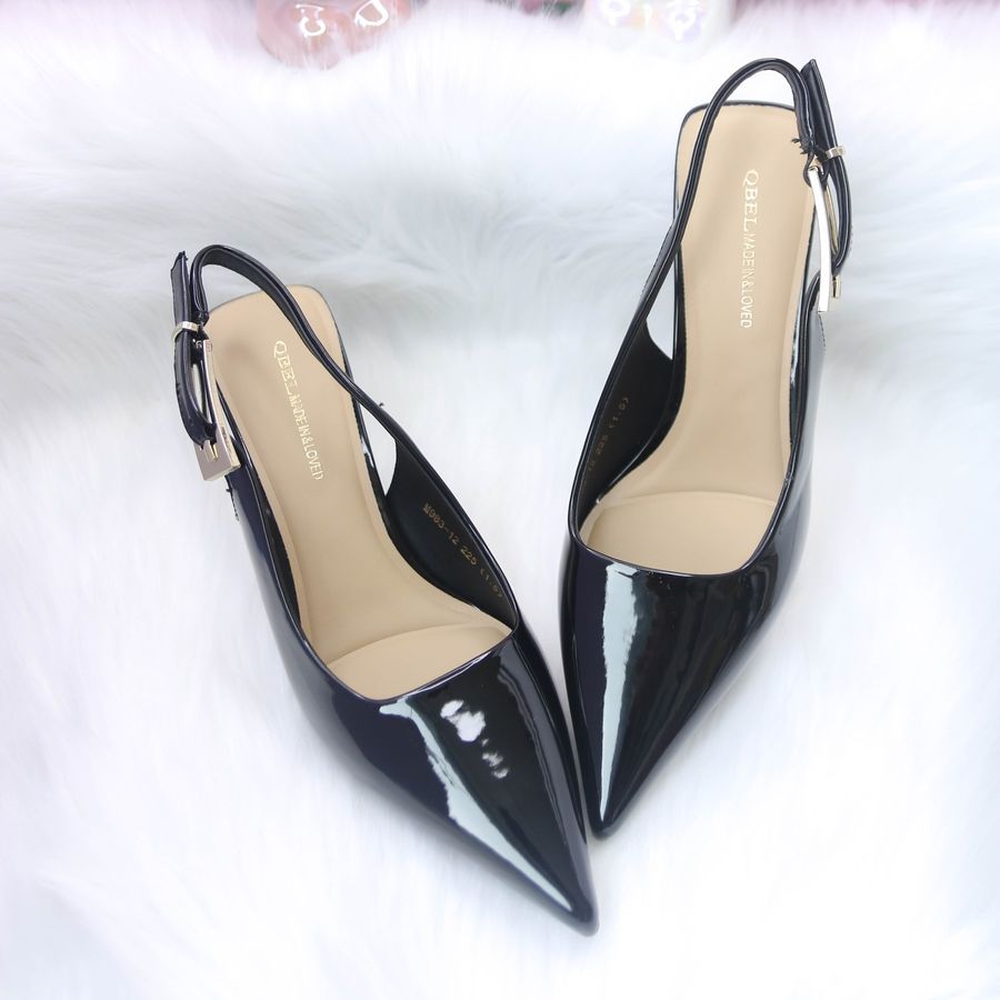 Giày Cao Gót Nữ TGG 983-12 Màu Đen Da Bóng Size 38
