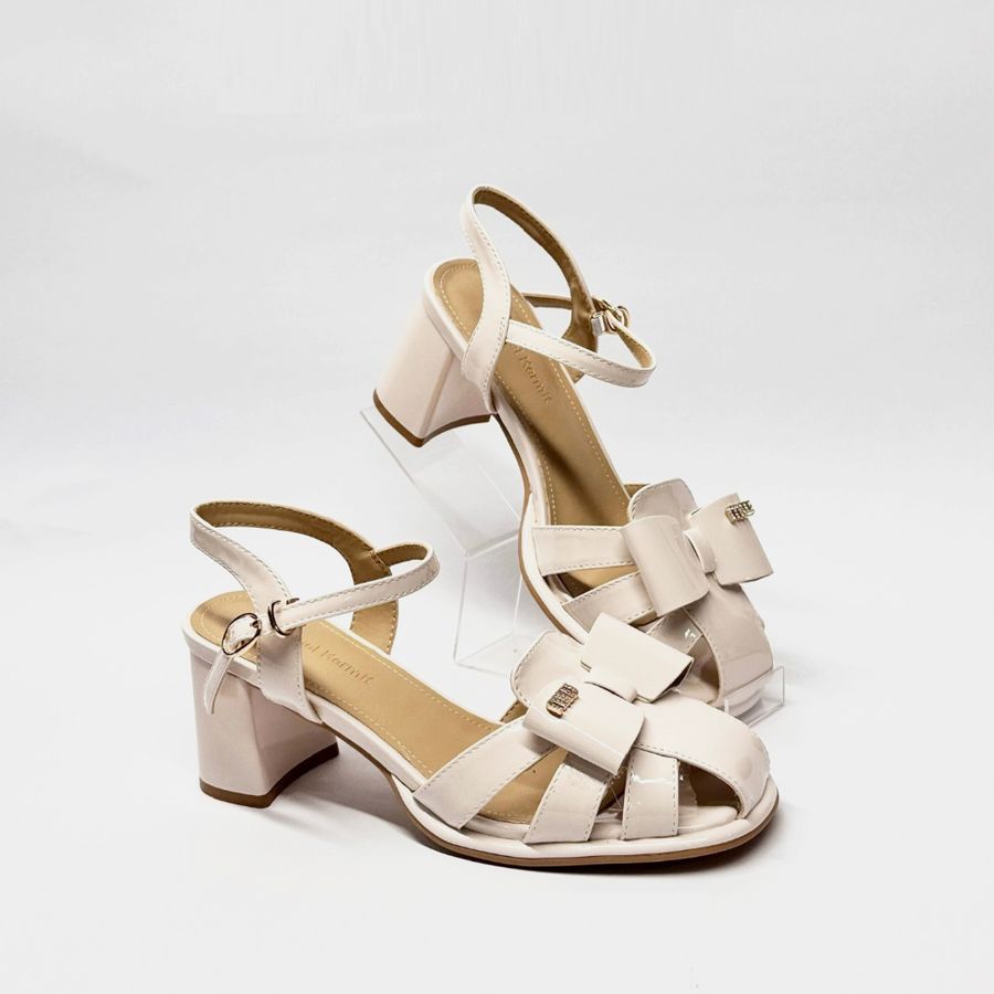 Giày Hở Gót Nữ TGG 668-27-1 Màu Be Da Bóng Size 38