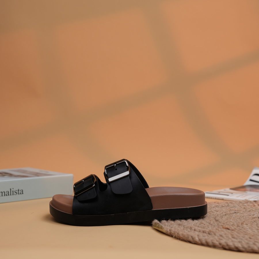 Dép Nữ TGG 2026 Màu Đen 2 Quai Cài Nhựa Size 36